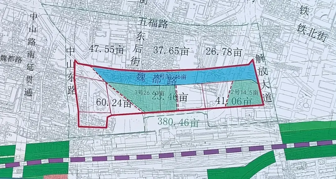 *开封火车站站前综合交通枢纽工程建设示意图规划图在纵向方面解放