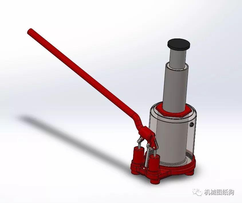 工程機械簡易瓶式千斤頂3d模型圖紙solidworks設計