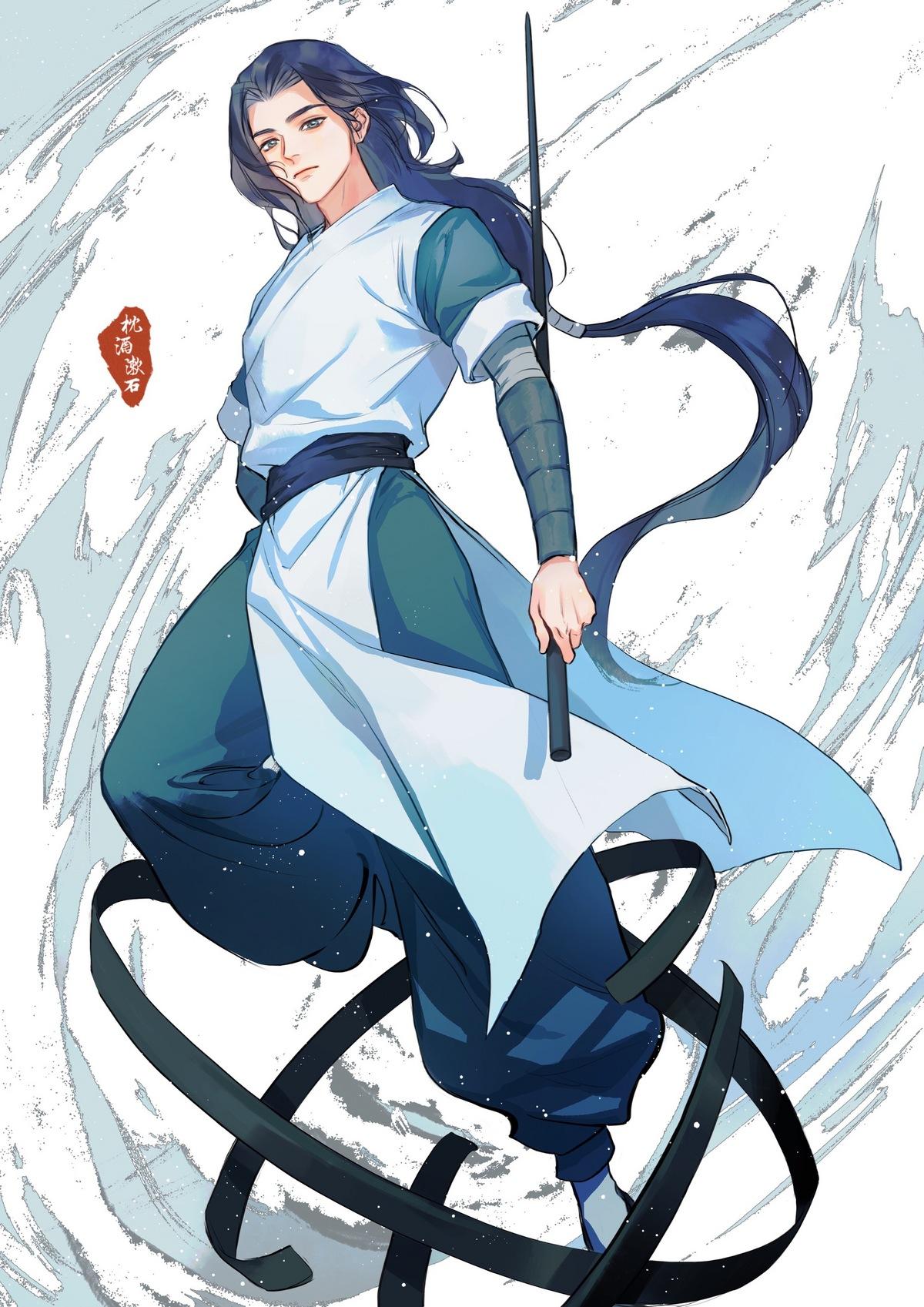 "给男朋友画了一张古装照,他说我把他画成了娘炮,我的画哪娘炮了?