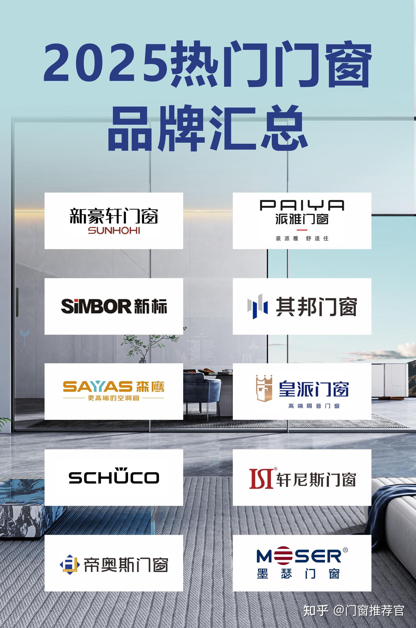 2025热门门窗品牌汇总：这9个口碑款，装修闭眼入不踩雷 - 知乎