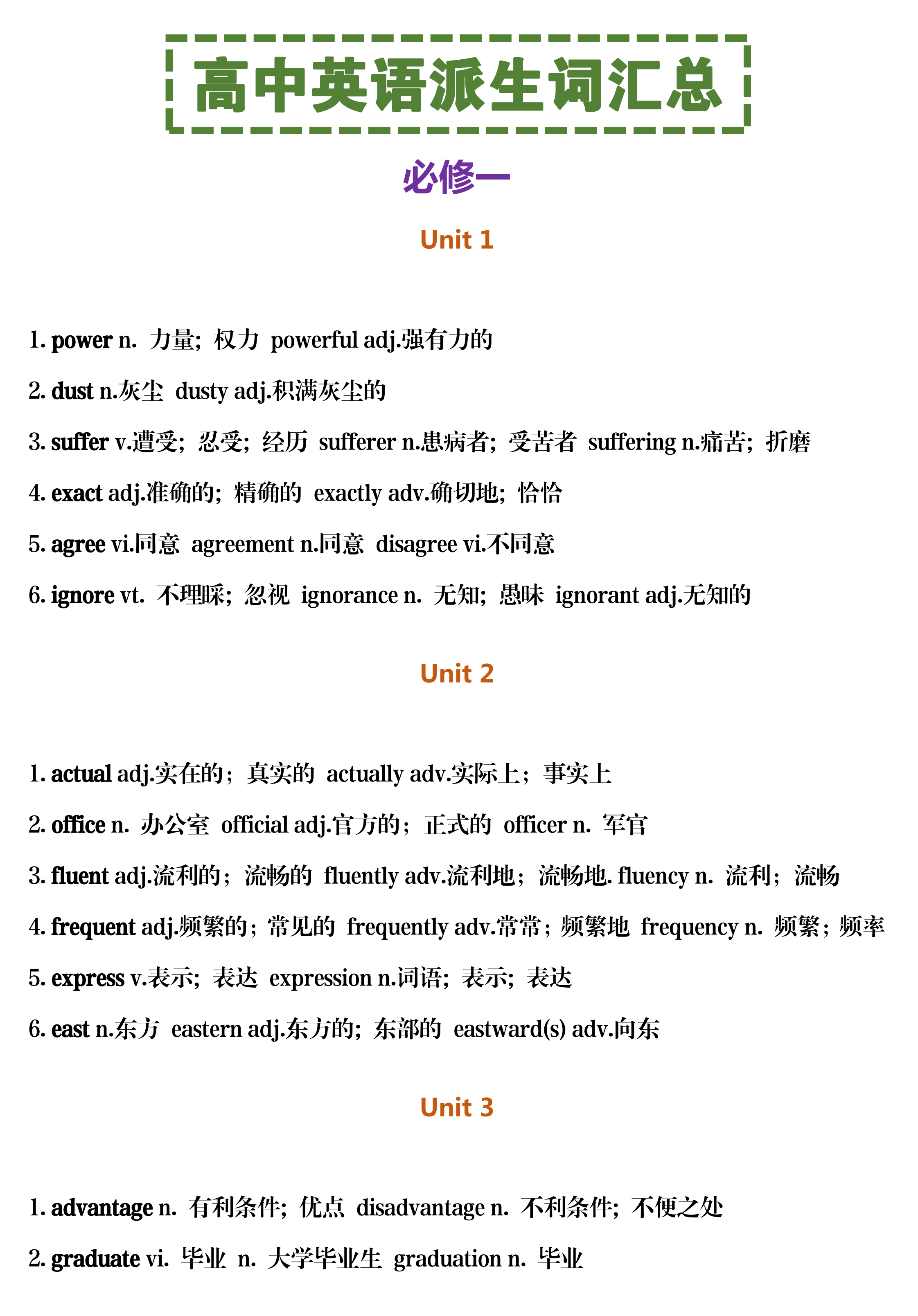 词汇复习必备|高中英语派生词汇总,每天背一背,飙升你的词汇量! - 知乎