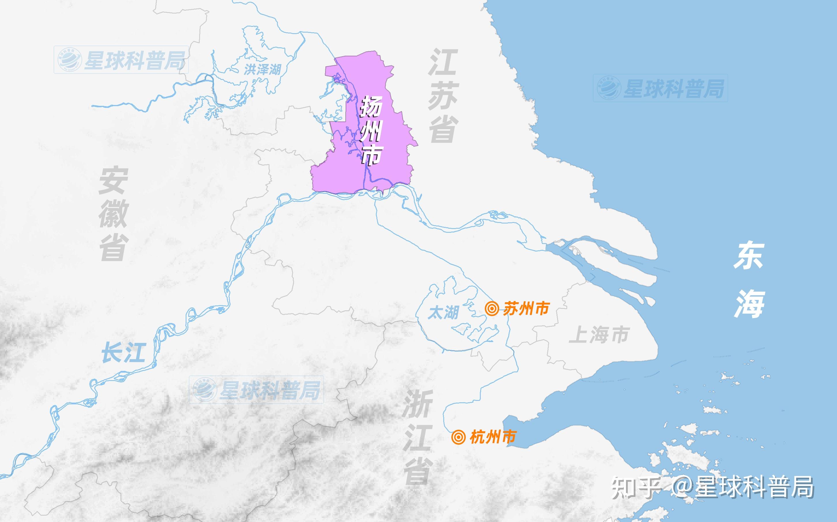 (扬州市地理区域图,制图@黑与白/星球科普局)人们脑海中只剩下了仙 