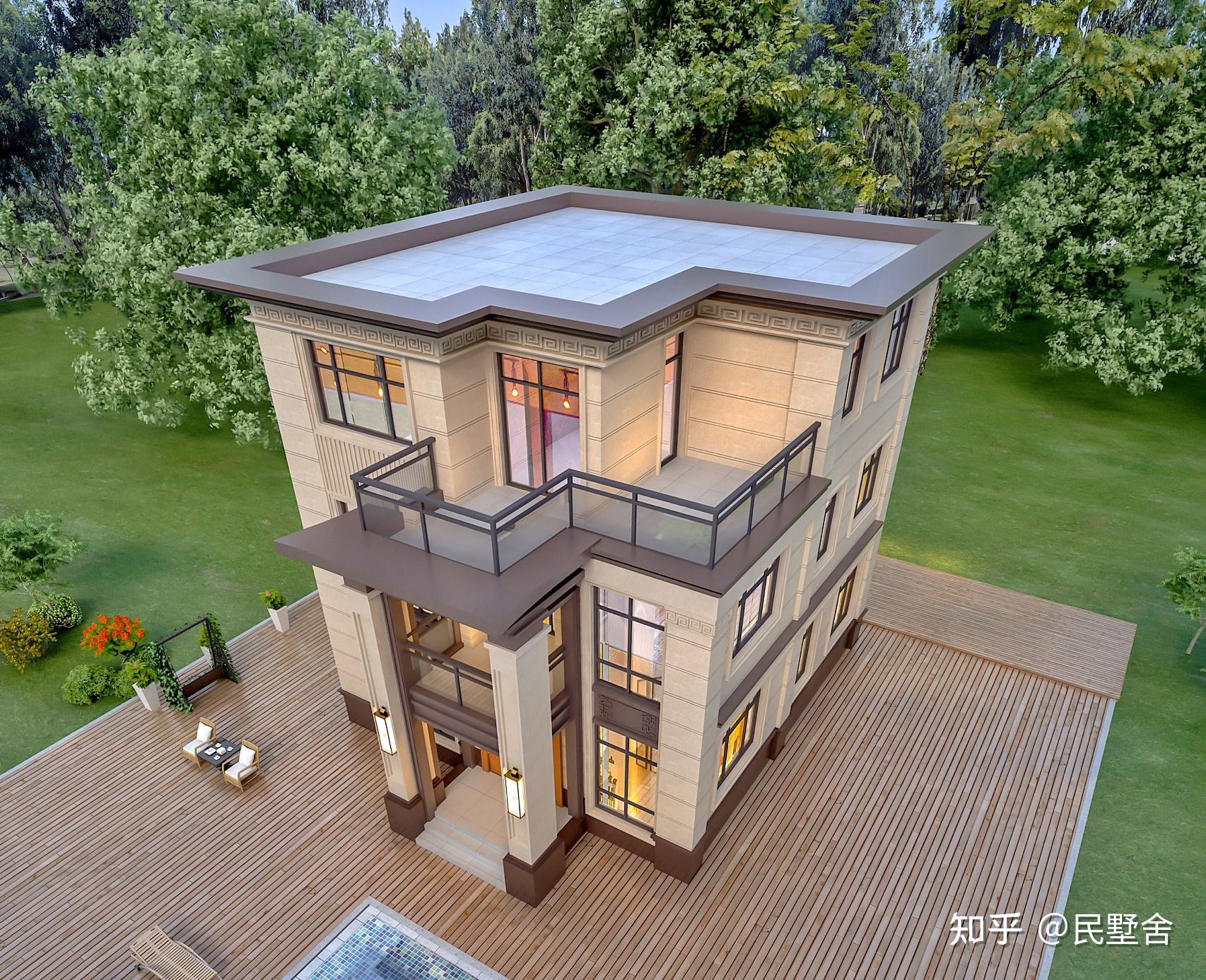 百搭款新中式三层别墅,占地104㎡,飞檐设计尽显大家风范