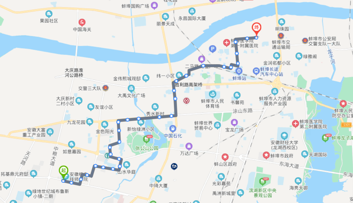 蚌埠115路公交车路线图图片