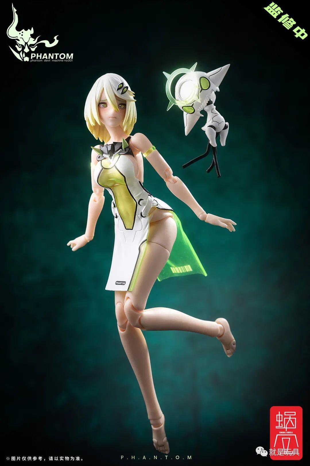 蜗之壳幻鬼机壳荧透明身体透明旗袍的色气双子机娘