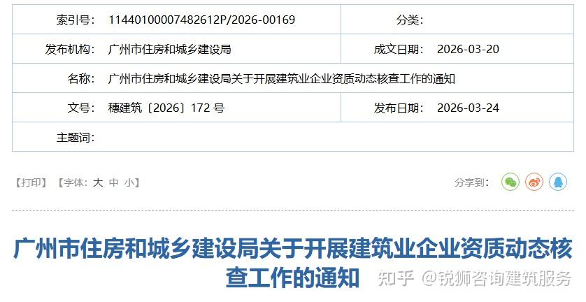 广州、深圳、珠海、湛江等地开展2026年度建筑资质抽查工作,来看看有没有你吧! - 知乎