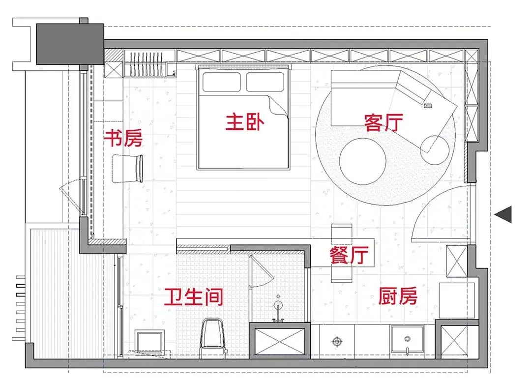 平面佈置圖這樣破33平擁一室一廳變出書房休憩角收納量還多5倍