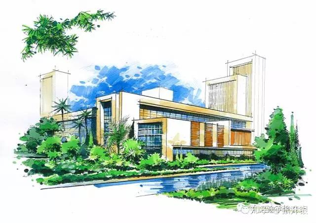 建筑手绘到底咋学从透视手绘线稿到马克笔上色的换装