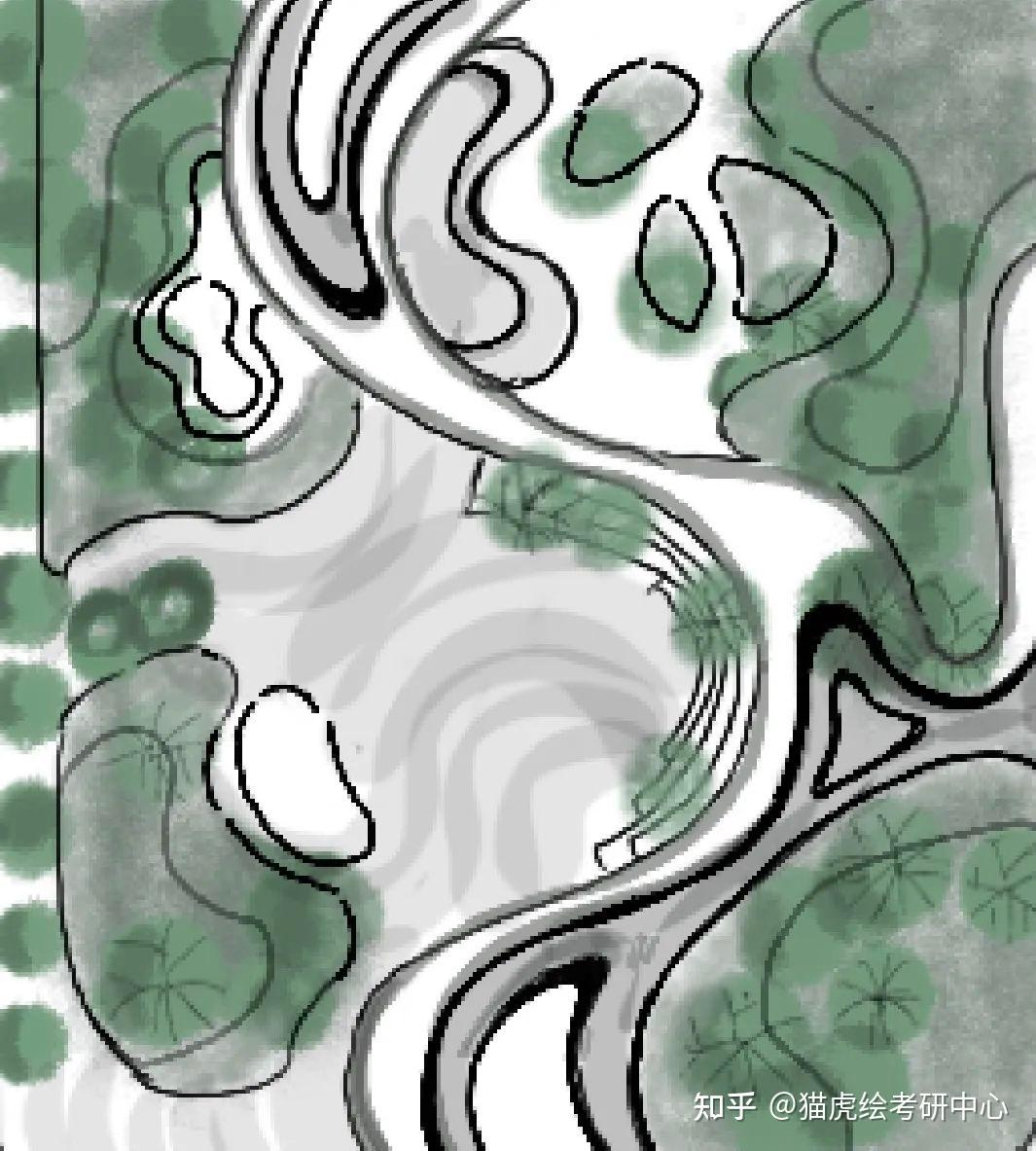 局部穿插曲线,或曲折线相结合让平面的现代感,构成感凸显出来