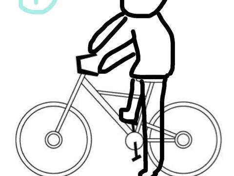 骑共享单车简笔画图片