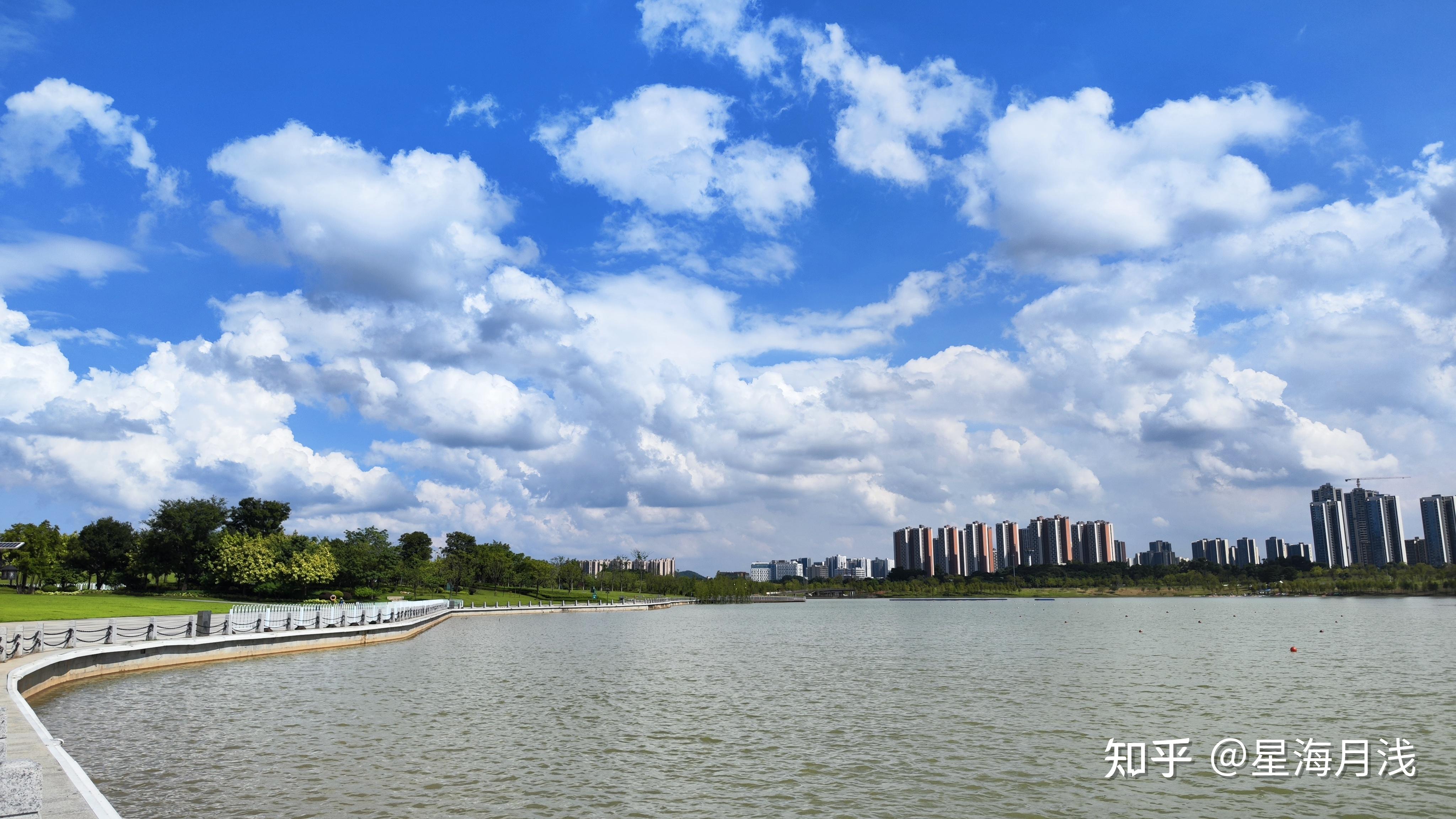 游记︱广州知识城九龙湖,规模大,湖泊大,草坪大,可搭帐篷