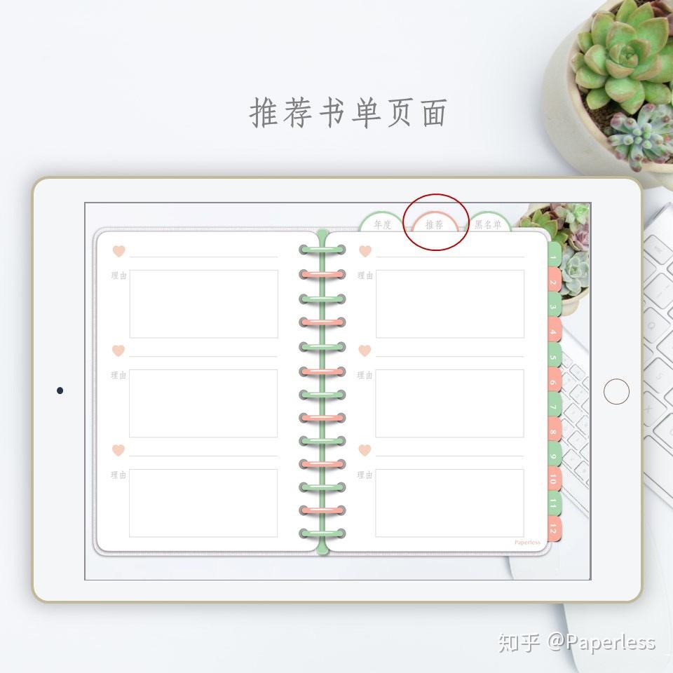 書單記錄ipad電子手賬筆記模板goodnotesnotability