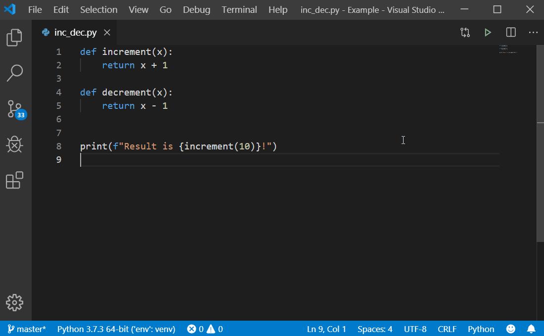 how to send arg with visual studio code python