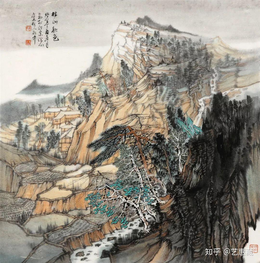 唐利中山水画层峦叠翠烟云氤氲淡雅隽永承古显今