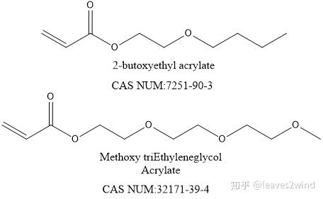 uv喷墨中常用单官丙烯酸酯单体介绍