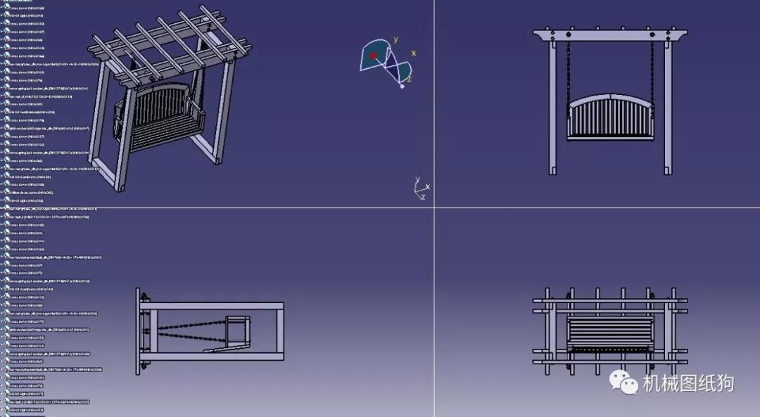 生活艺术凉亭摇椅模型3d图纸step格式