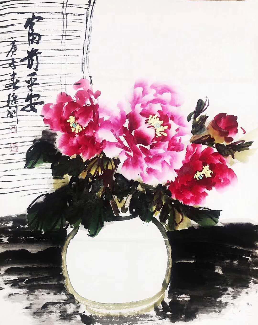 徐利画牡丹的最高境界就是绽放潜意识