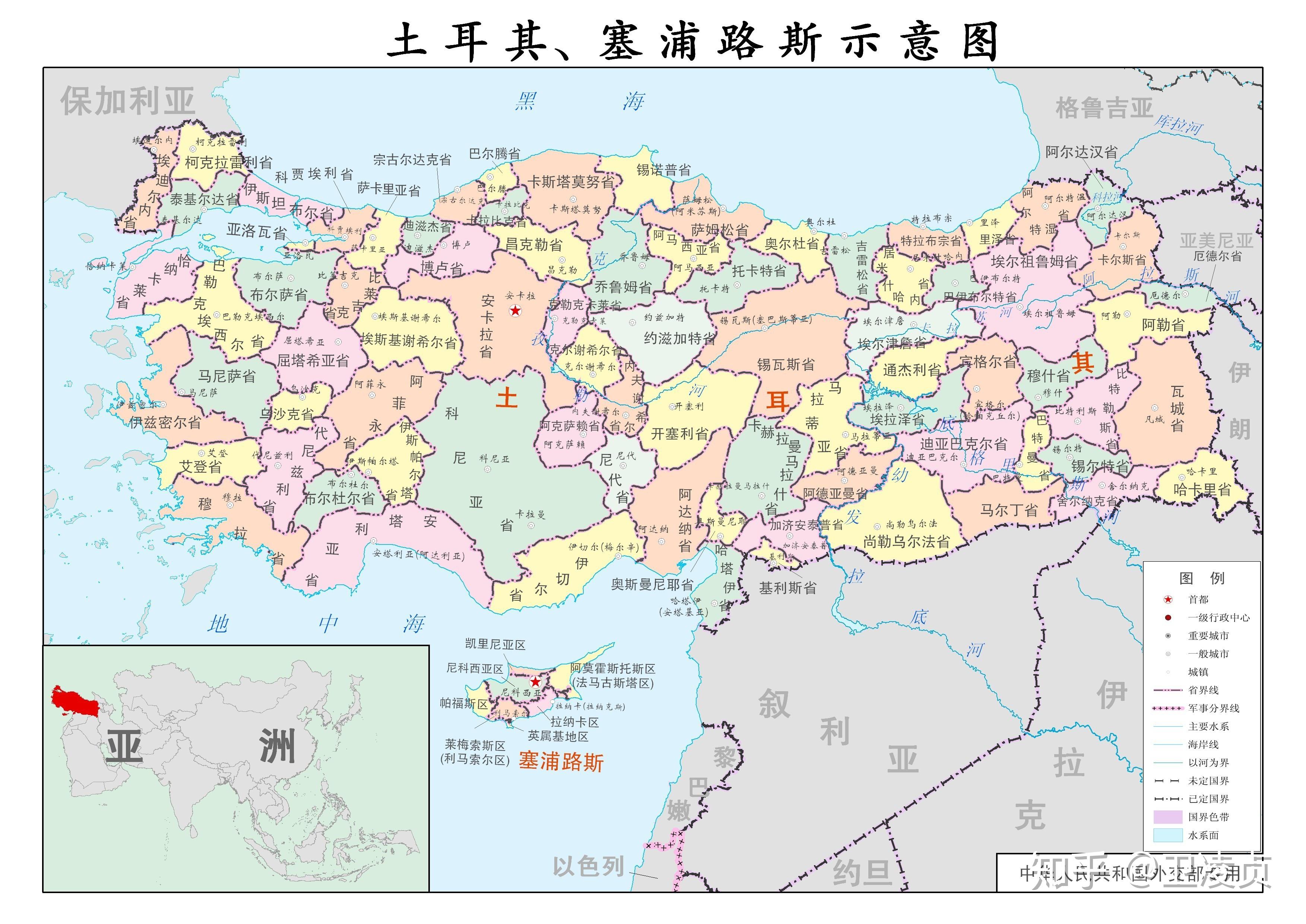 土耳其城市分布图图片
