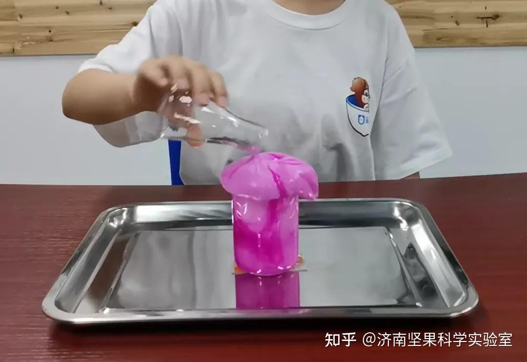 实验原理:冰激凌火山这个小实验的原理是利用小苏打和醋发生化学反应