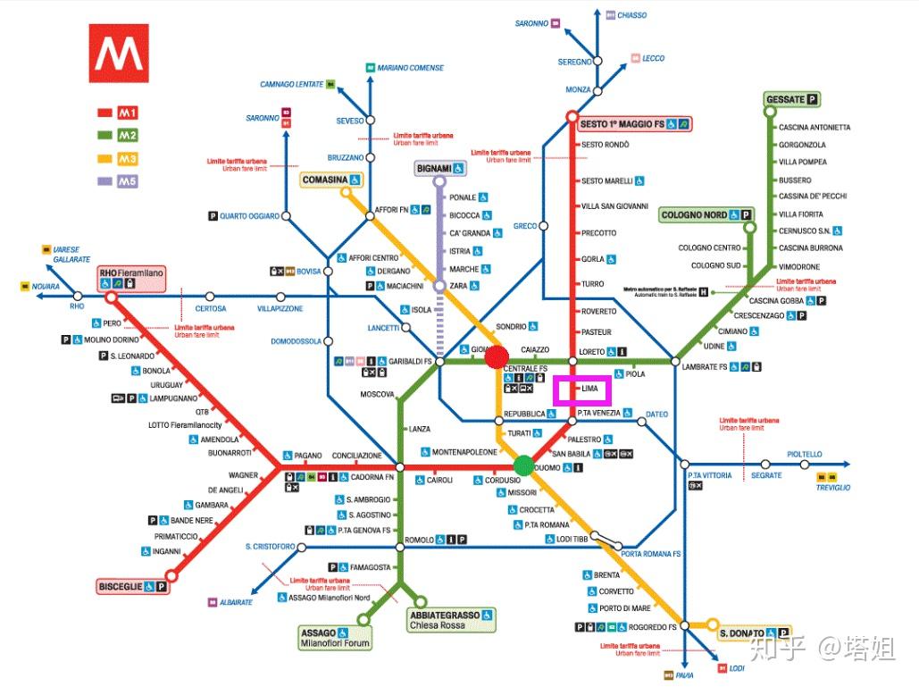 米兰地铁线路图图片