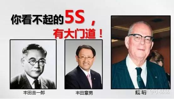 在丰田公司总部的大堂,戴明的照片和丰田创始人以及现任总裁的照片挂