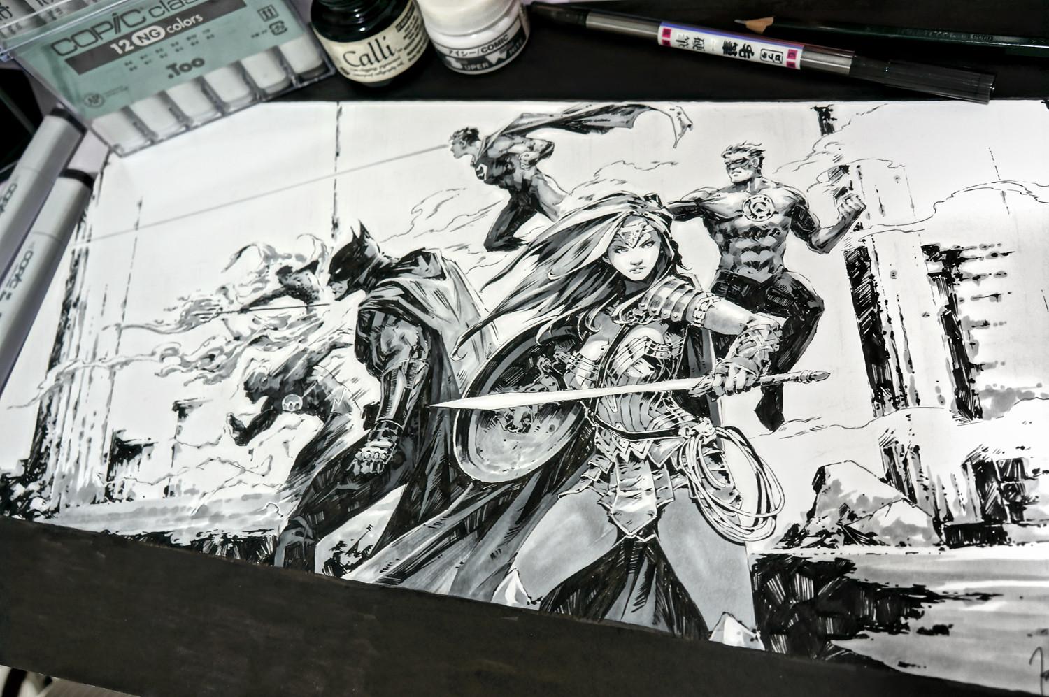 来看美漫大佬笔下令人赏心悦目的黑白手绘