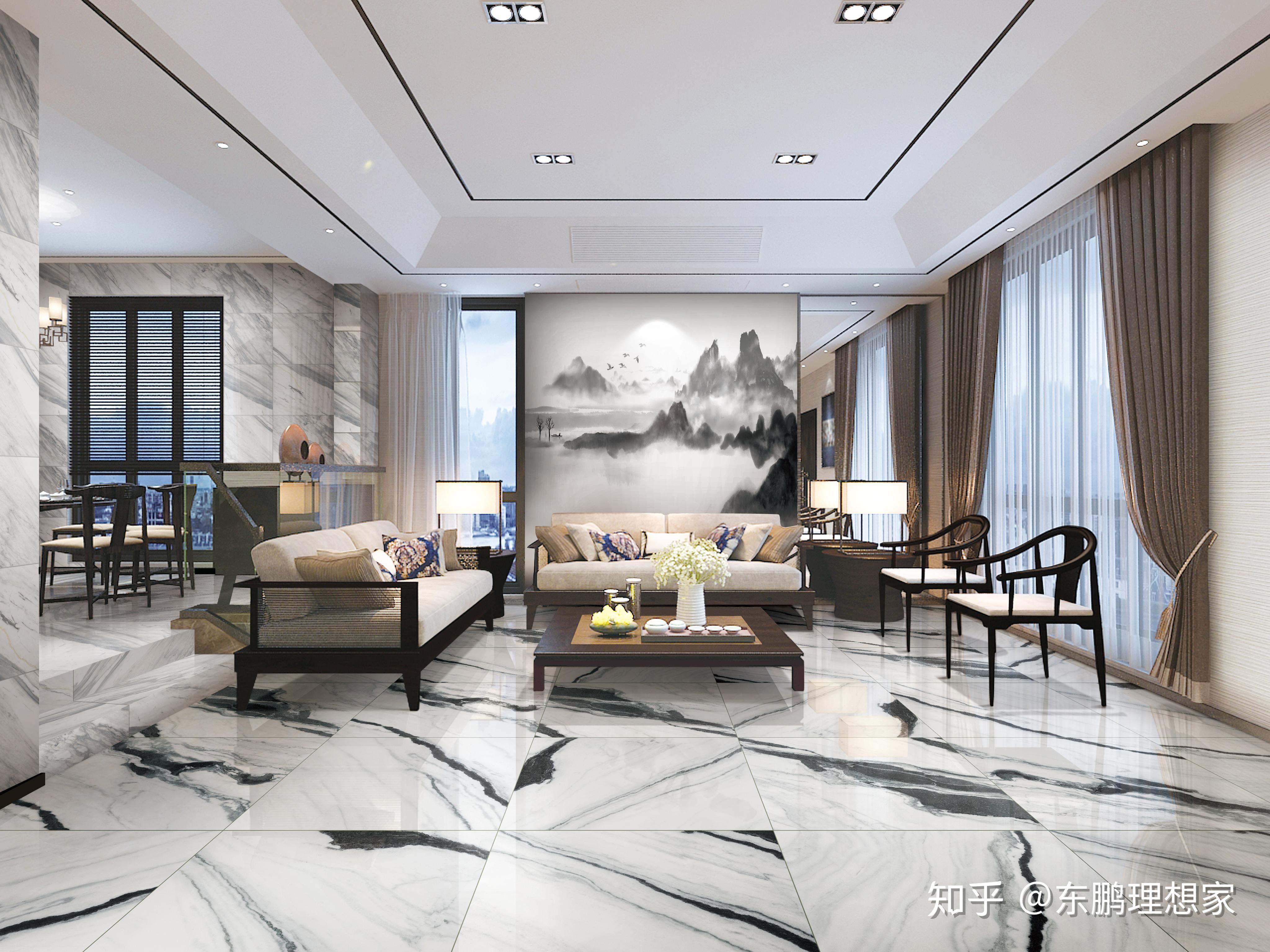 新中式客厅|空间|家装设计|张美丽效果图 - 原创作品 - 站酷 (ZCOOL)