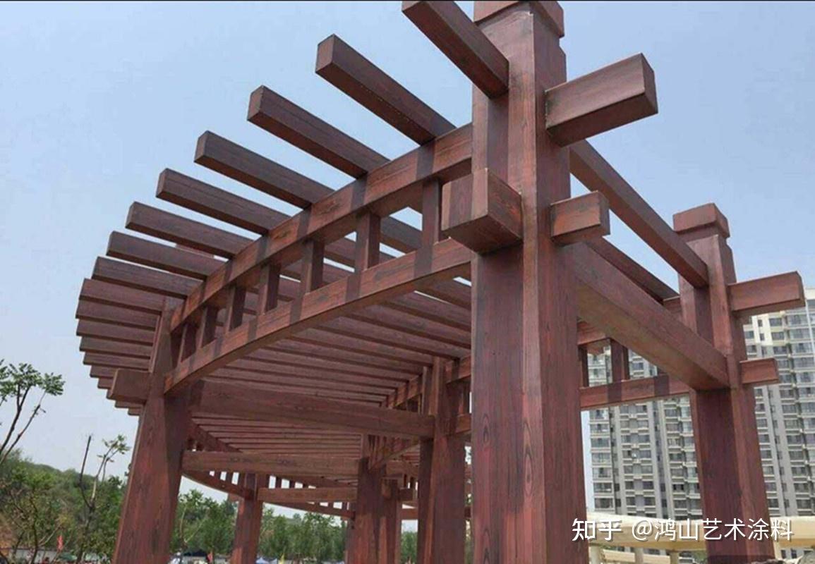 古镇仿古凉亭仿木纹漆做法步骤 - 知乎