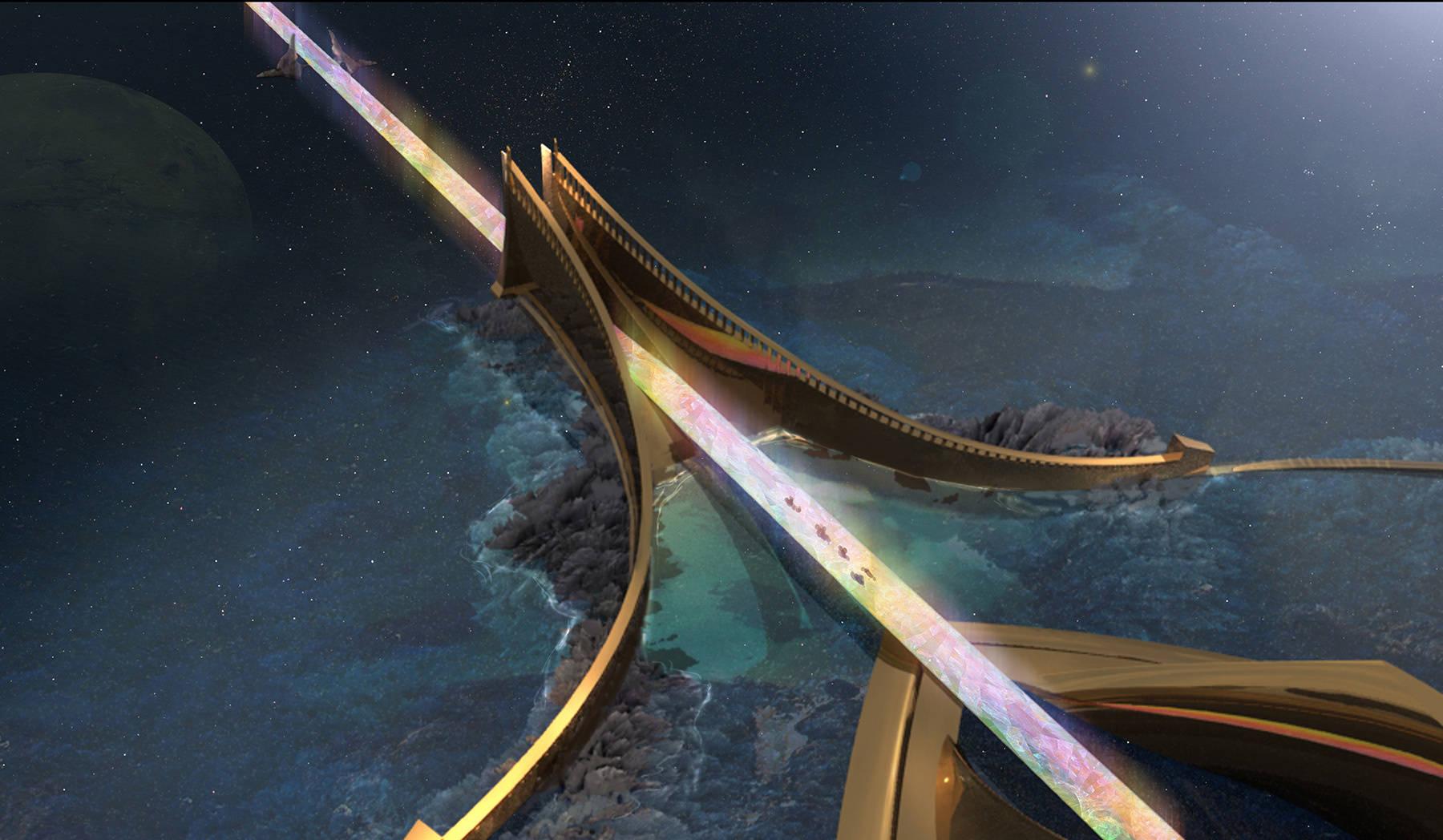 "金碧辉煌的王宫大殿,气势恢宏的建筑物,美妙永恒的大瀑布,精致瑰丽的