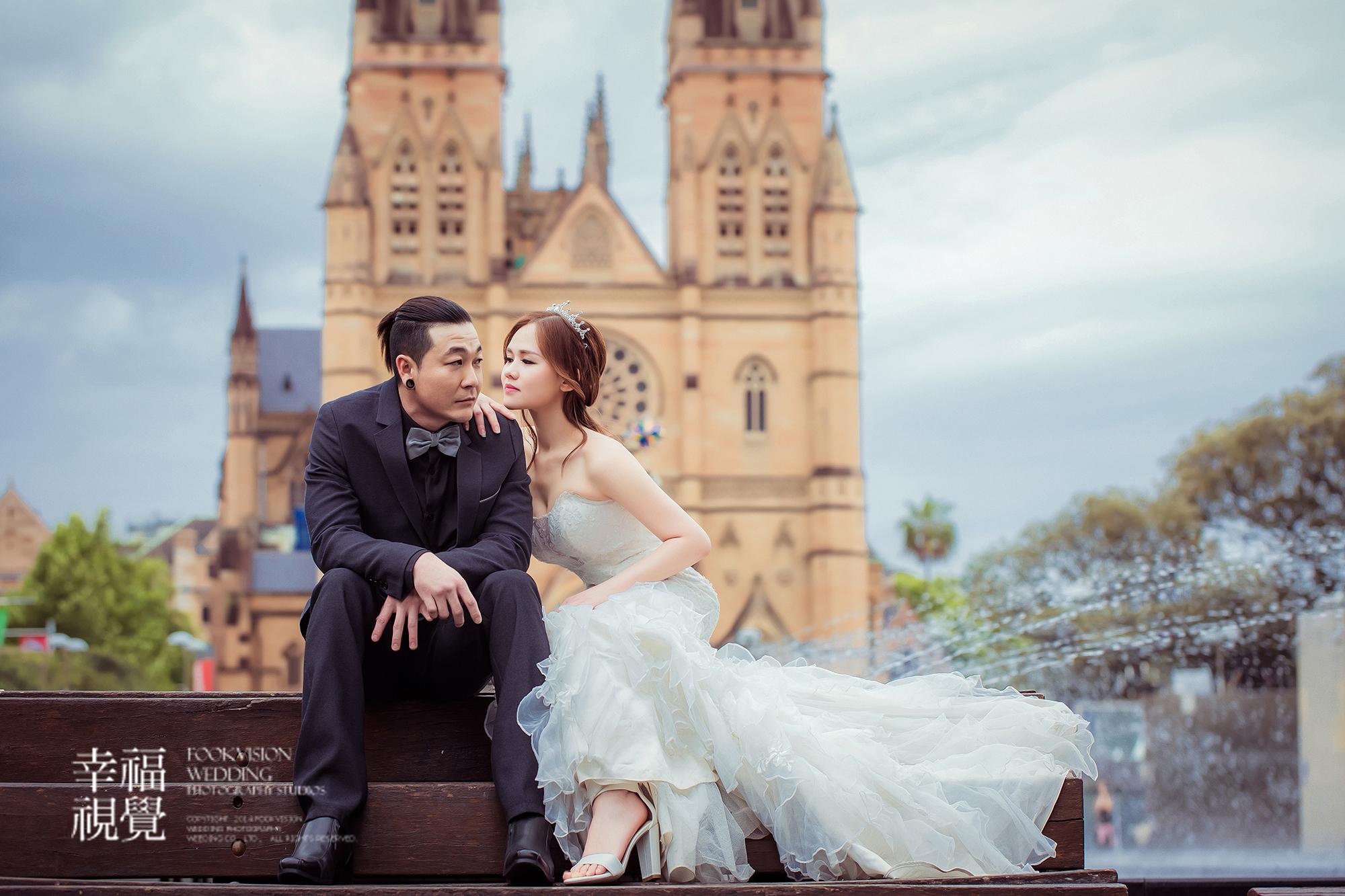 澳洲悉尼圣玛丽教堂婚纱摄影