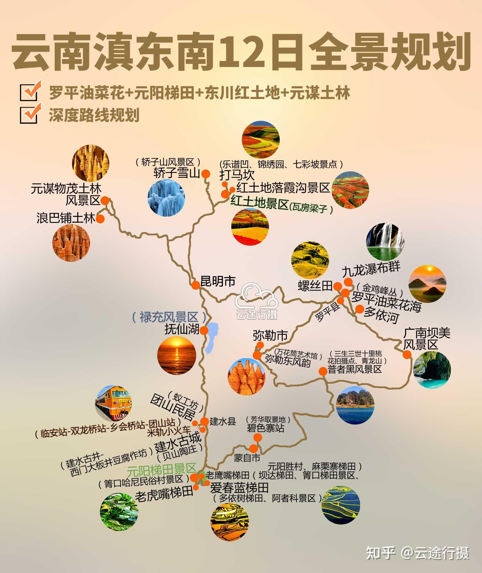 云南滇东南12日全景旅游攻略路线图（原创），罗平油菜花节+元阳梯田+东川红土地+元谋土林 - 知乎