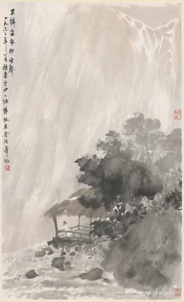 雨景水墨画图片