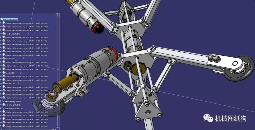 機器人爬內管管道爬行機器人3d數模圖紙step格式