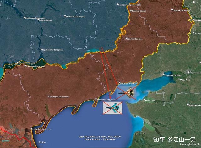 距离前线约80公里,跟三周前a-50预警机被击落的位置和方向大致相同