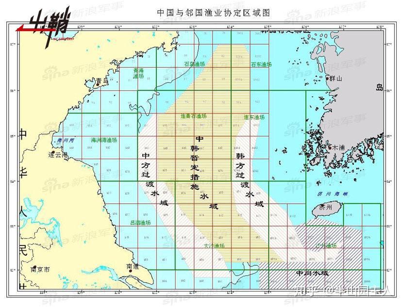 中韩黄海划界图片