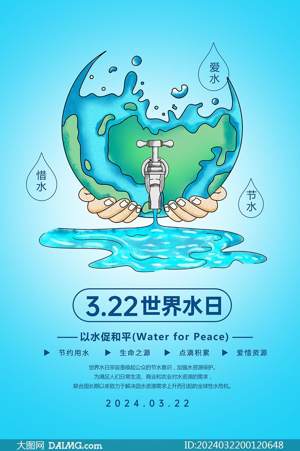 2024年世界水日宣传海报图片