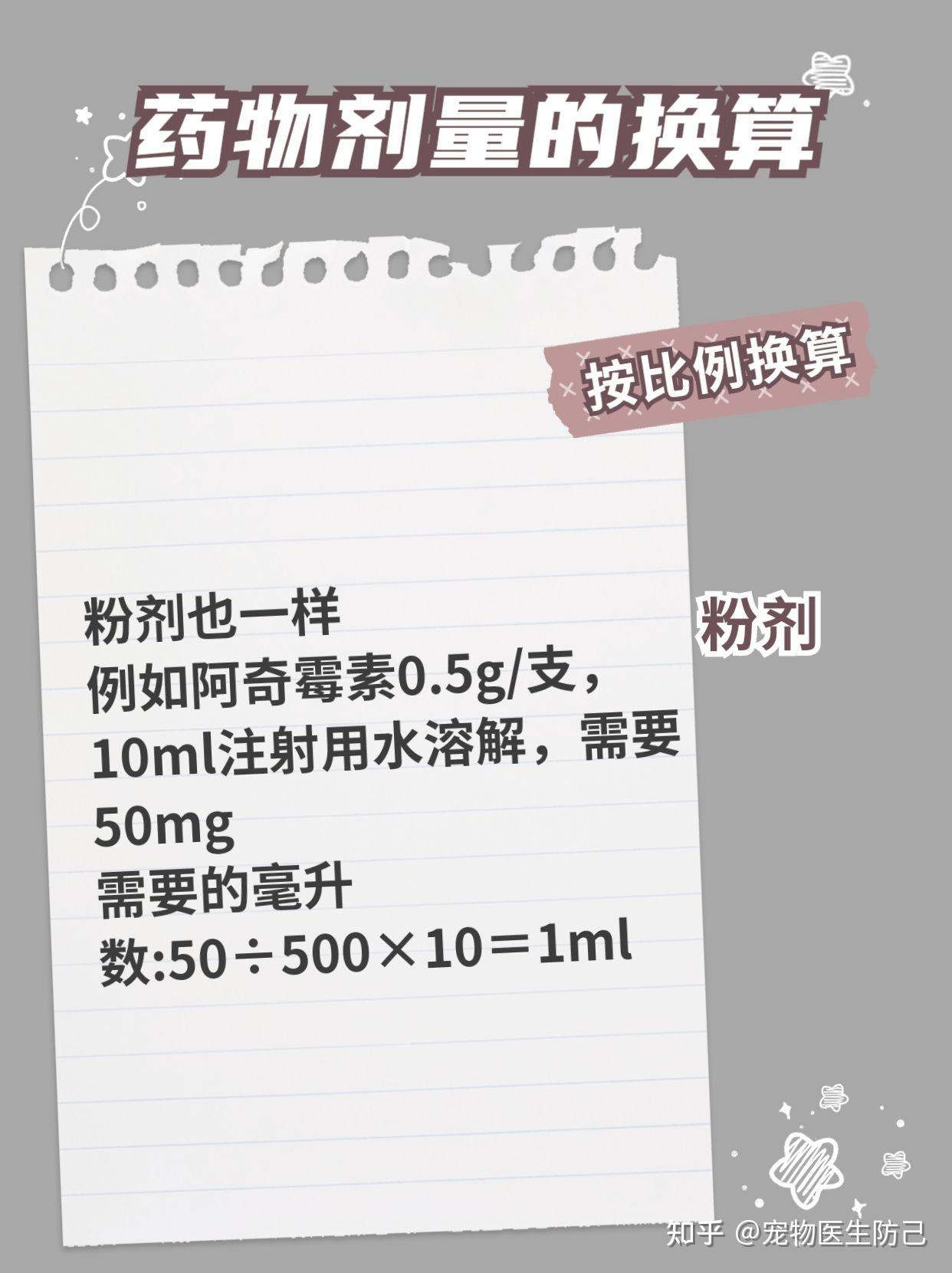 药物剂量的换算 - 知乎