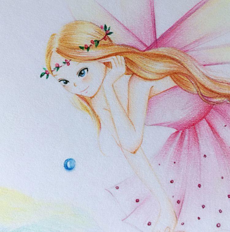 用画笔描绘世界的色彩充满童话般的美好彩铅手绘教程莲花精灵