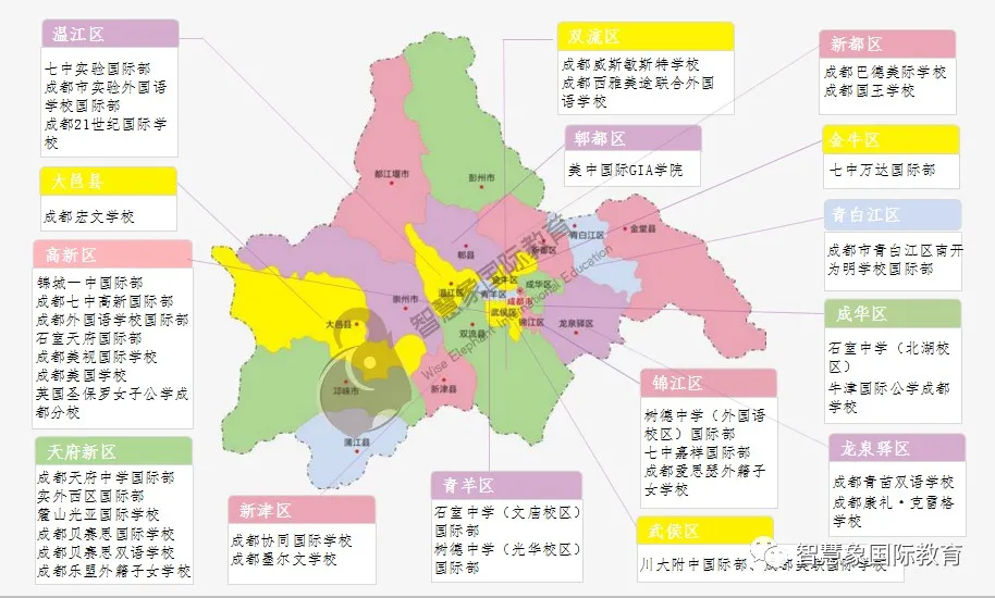 成都智慧象2020年成都国际学校最新地图发布