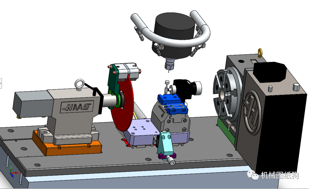 工程机械haas机床rotary旋转轴3d数模图纸solidworks设计