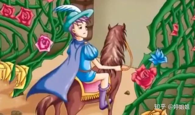 他找到了公主,玫瑰公主睡得正香,她是那么美丽动人,禁不住俯下身去吻