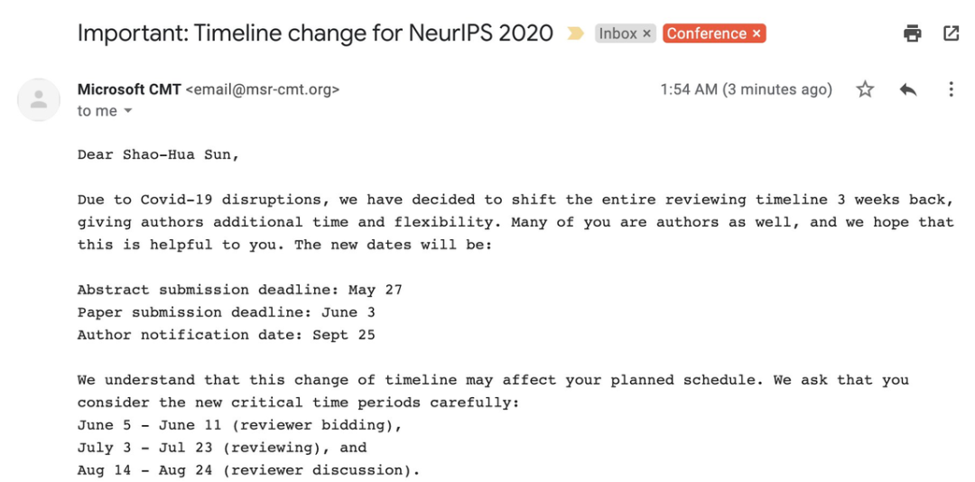 重要通知：NeurIPS 2020宣布deadline延期三周 知乎