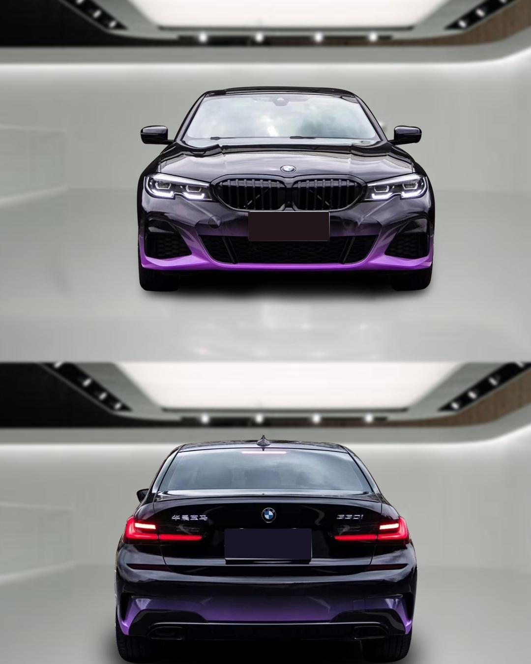 4号黑紫渐变汽车改色膜宝马3