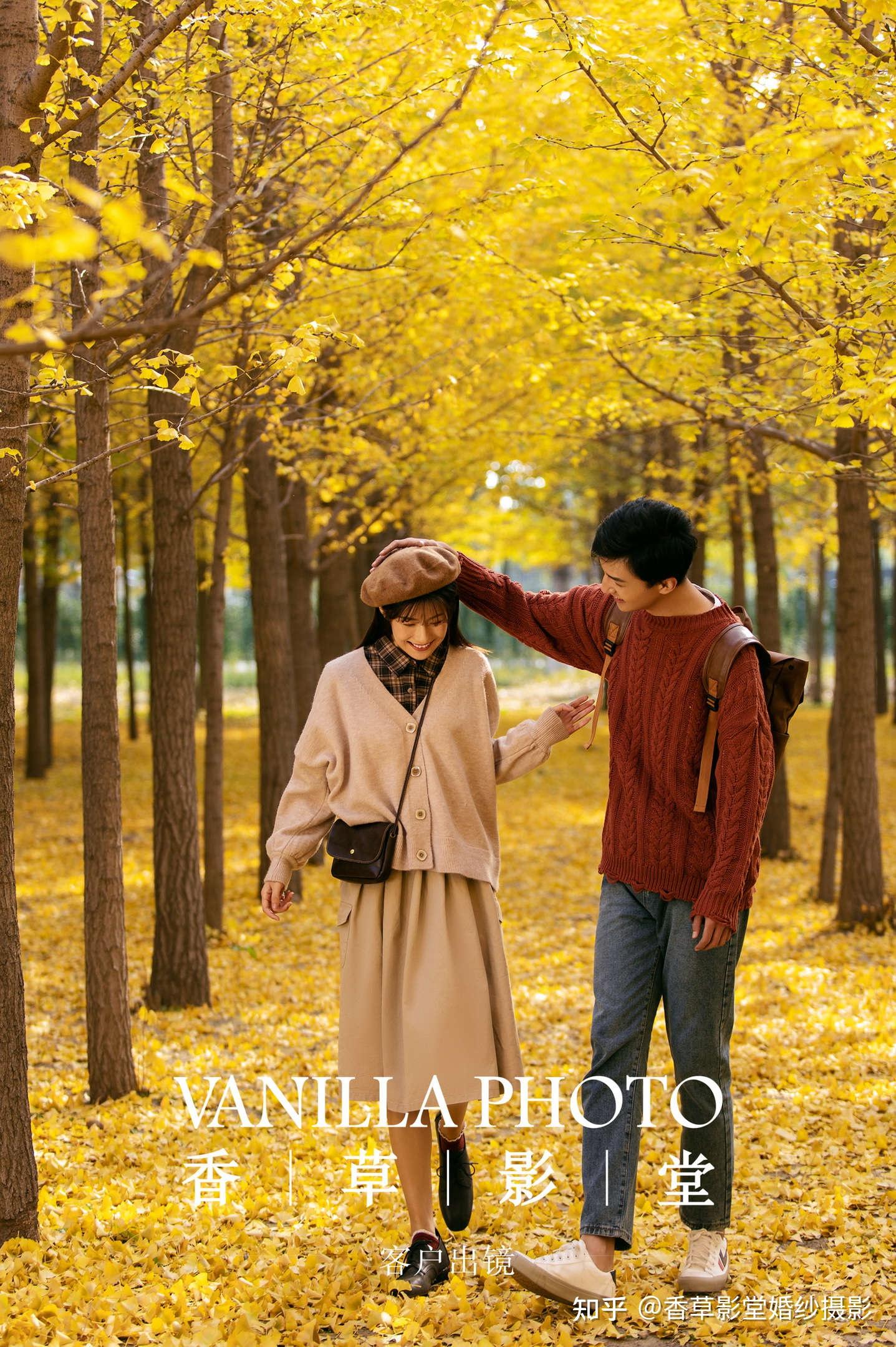 秋日限定浪漫文艺浪漫的银杏林婚纱照