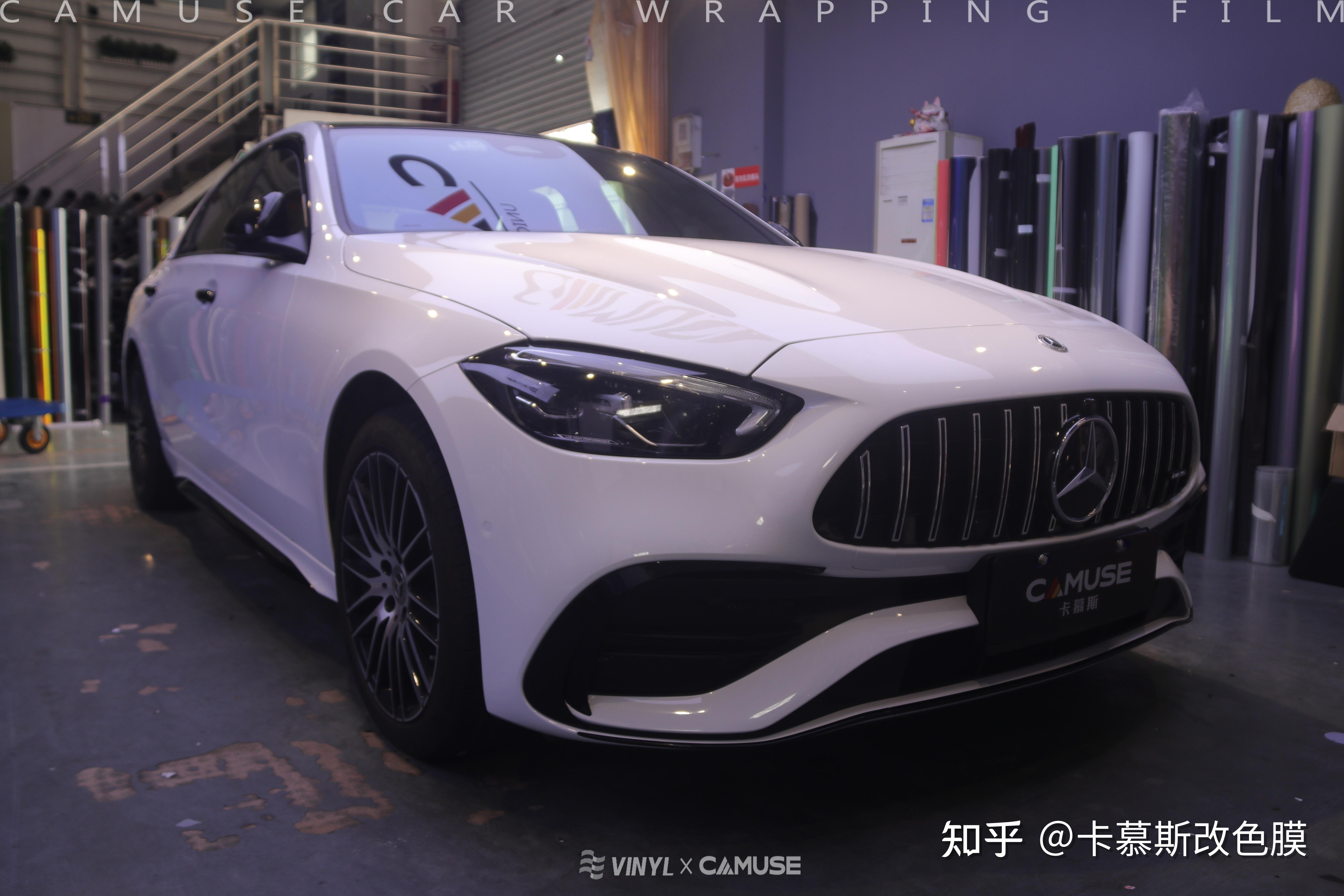 奔驰卡慕斯改色膜水晶白,非常的纯粹