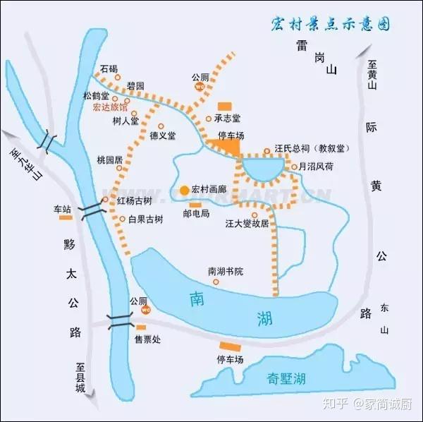 宏村旅游路线图图片