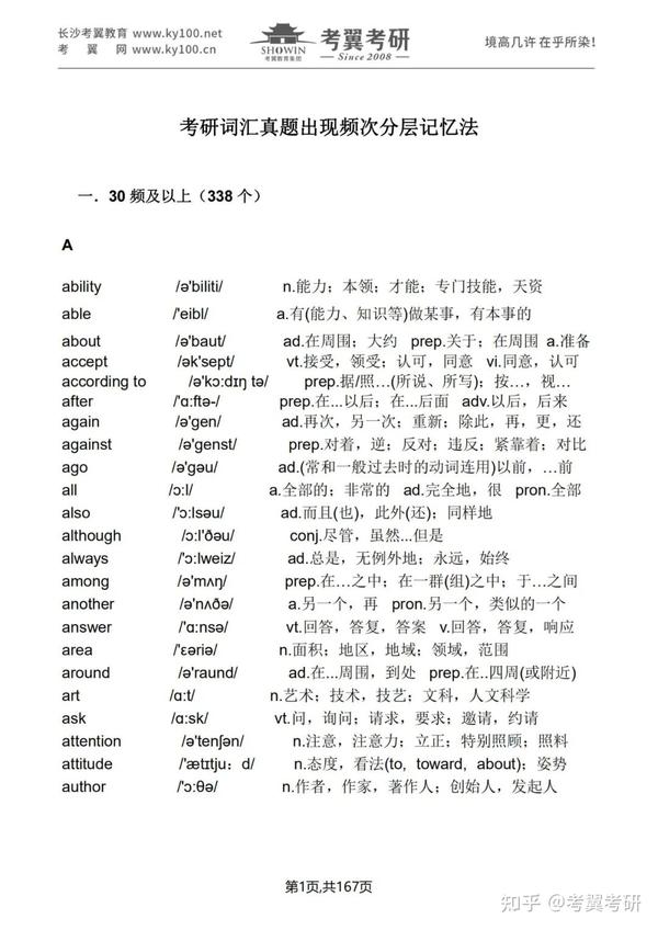 5441个考研英语历年真题高频词汇——汇总(一) - 知乎