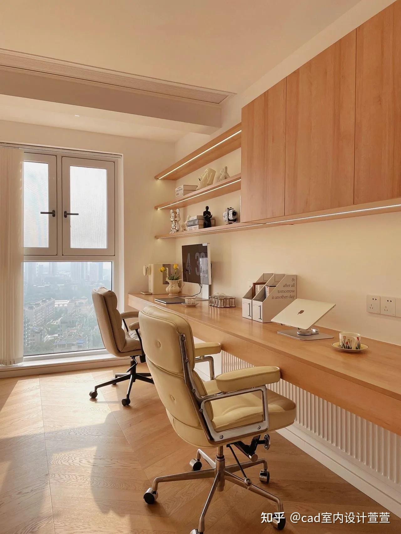 双人位的书房工作台电竞房装修