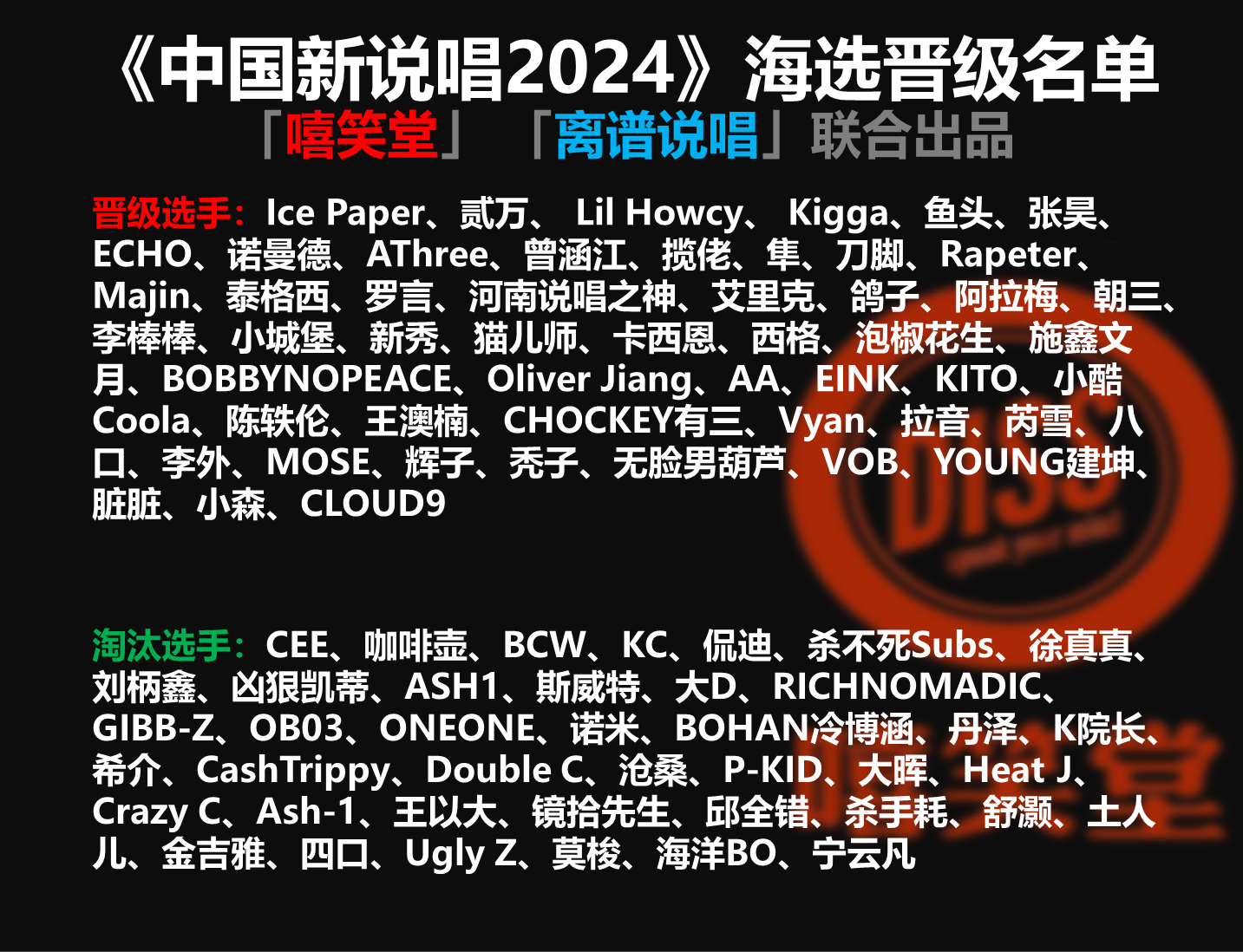 而导师们被骂的原因,正是rapper选手的晋级和淘汰.