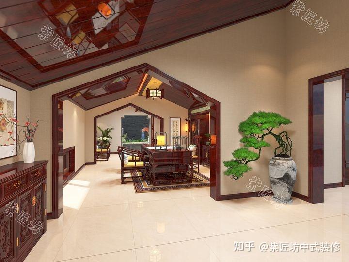 石家庄580㎡别墅装修丨大宅风范,儒雅高端 - 知乎
